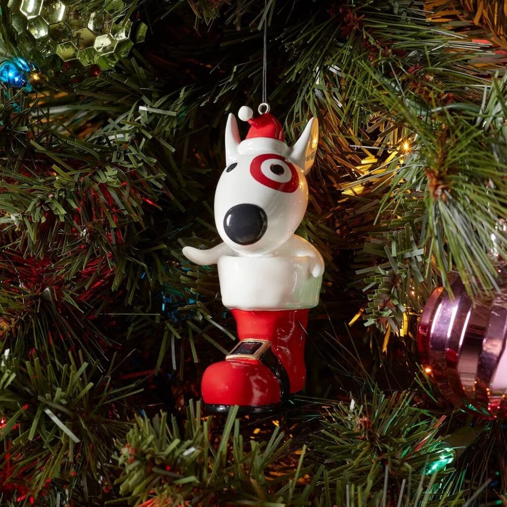 Target Bullseye Dog Santa Boot Christmas Ornament New - Picture 2 of 3